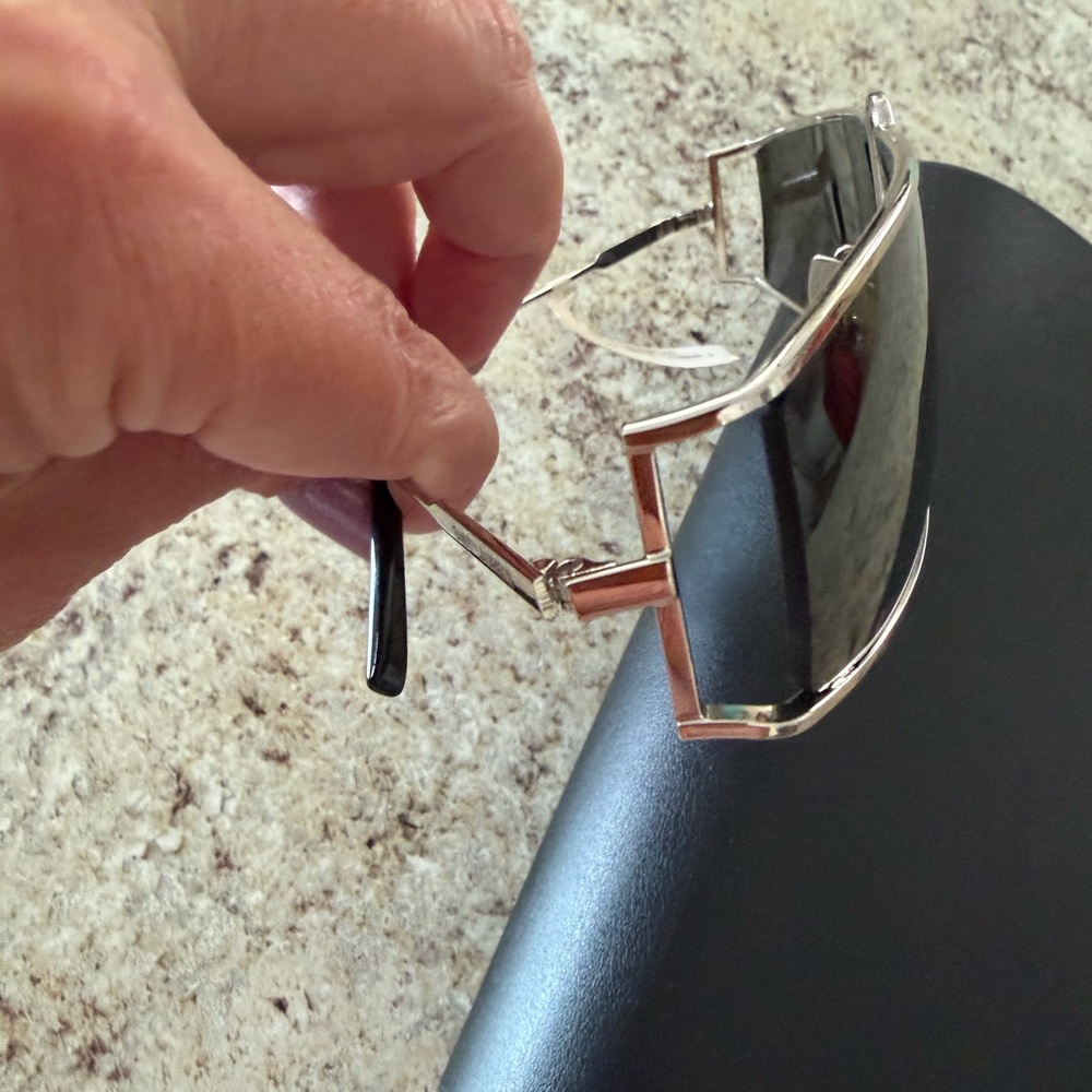 Saint Laurent Silver Frame Black Lens Men’s Sunglasses - Picture 2 of 9